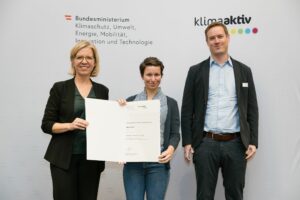 kleinkraft wird von Ministern Leonore Gewesseler ausgezeichnet
