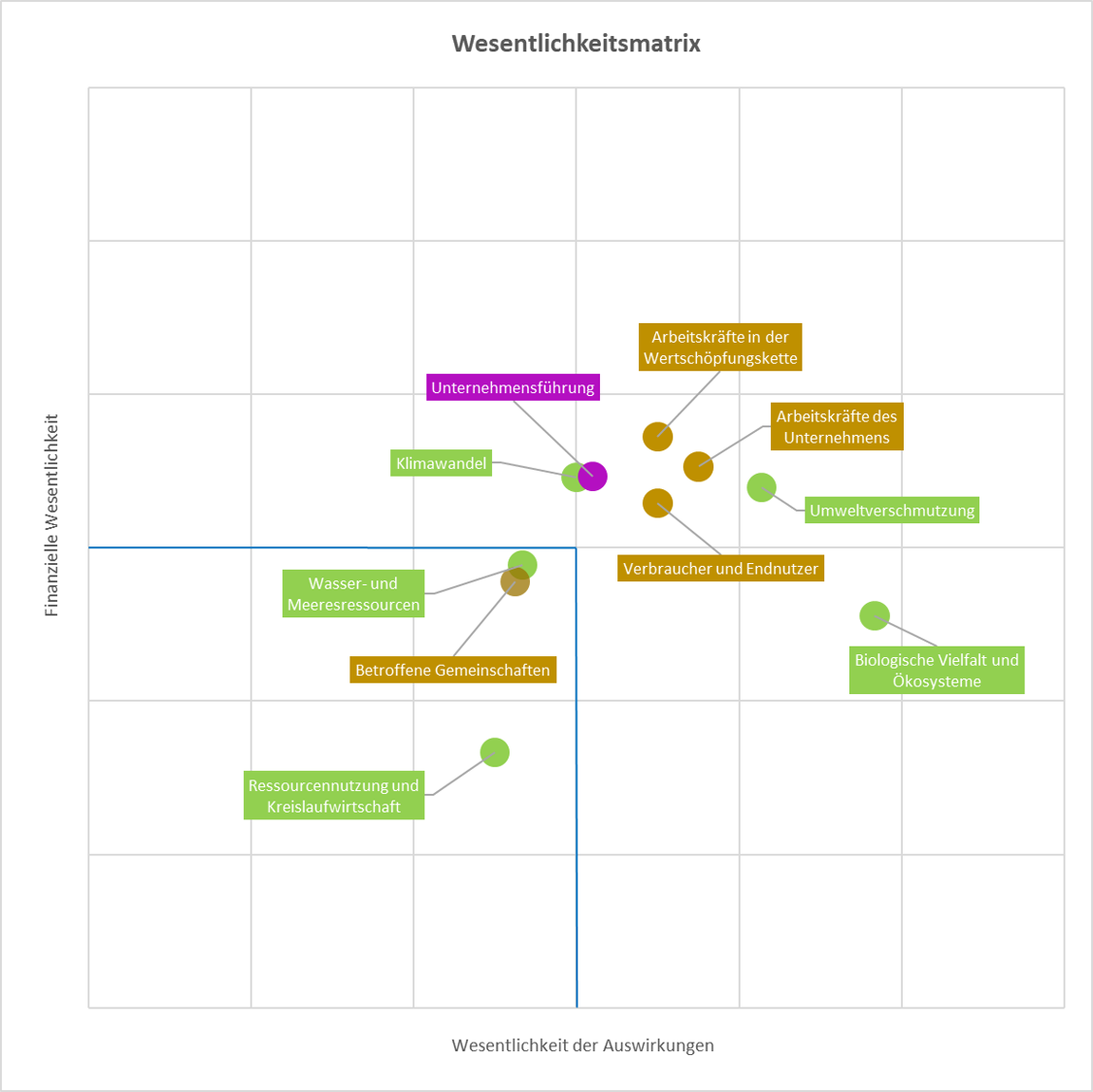 Wesentlichkeitsmatrix nach ESRS zur Erfüllung der CSRD
